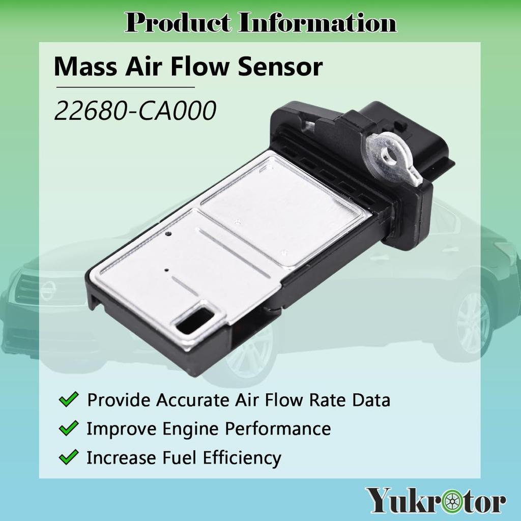 Mass Air Flow Sensor MAF Sensor 22680-CA000 Compatible with 2003-2014 Nissan Altima Frontier Maxima Murano Pathfinder Rogue Sentra Titan Xterra