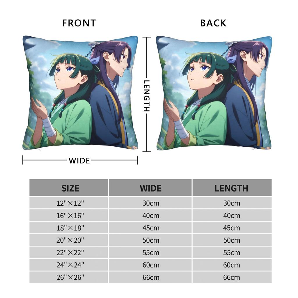 The Apothecary Diaries Anime Pillowcase Printing Fabric Cushion Cover Decor Maomao Jinsi Throw Pillow Case Cover Car Square