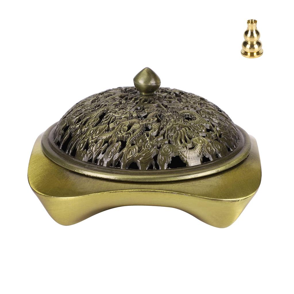 Kowloon Alloy Incense Burner, Scented Incense Burner for Tea Ceremony and Buddhist Altar, Antique-Style Openwork Incense Plate, Small Incense Burner,
