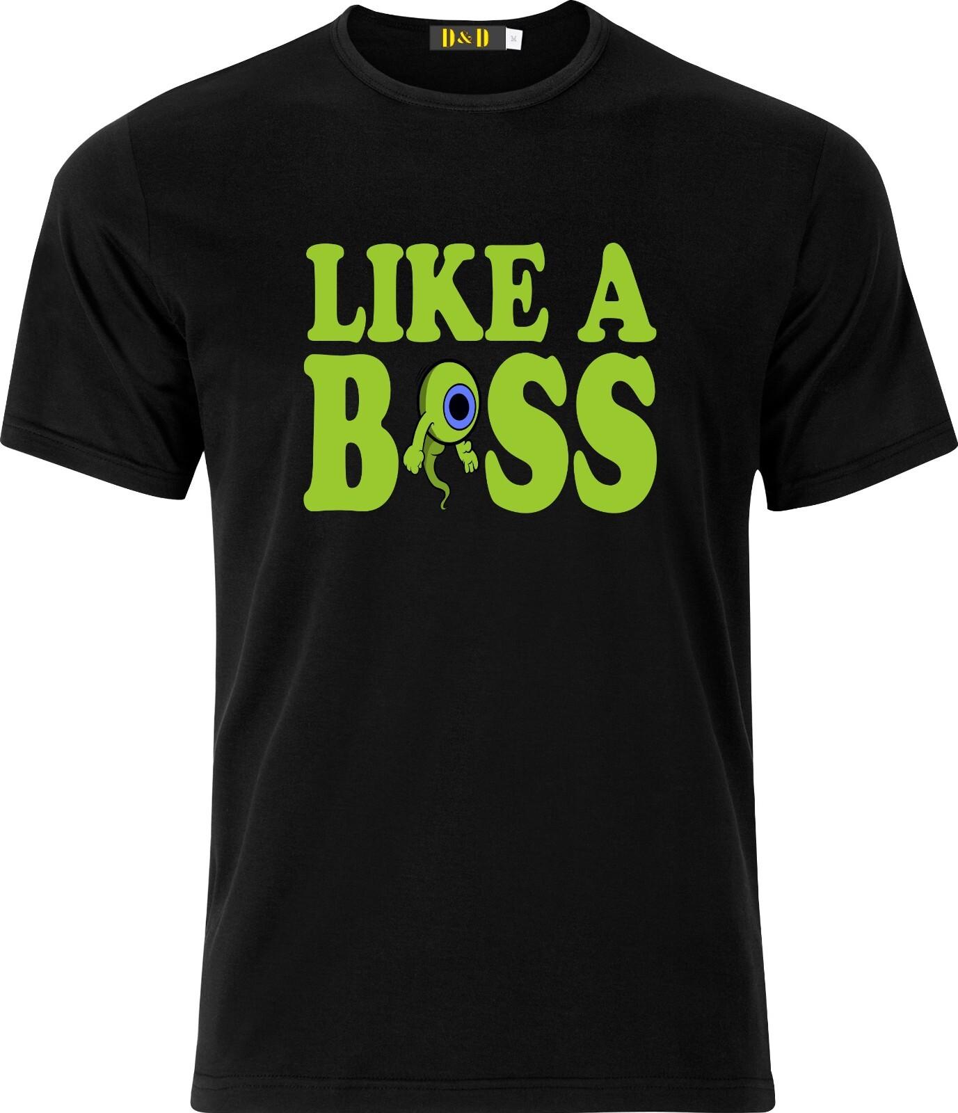 jacksepticeye Like a Boss Full Colour D.T.F Black Cotton T Shirt Mens Womens Tees Top L