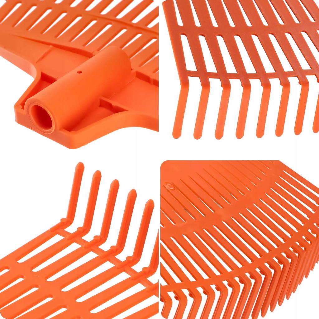 KADAX Plastic Garden Rake for Leaves Claws Without Handle Orange