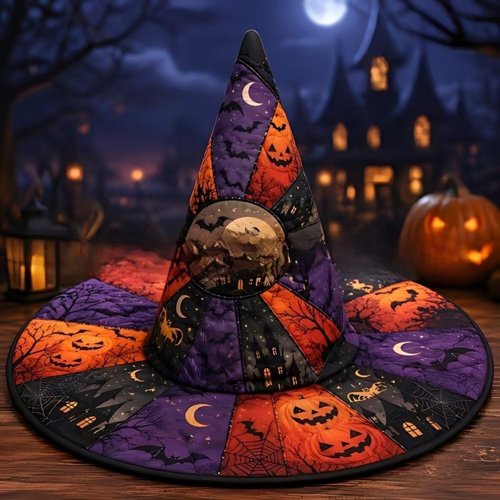 Vintage Halloween Witch Hat Wide Brim Festival Hat Gothic Party Hat Cosplay Party