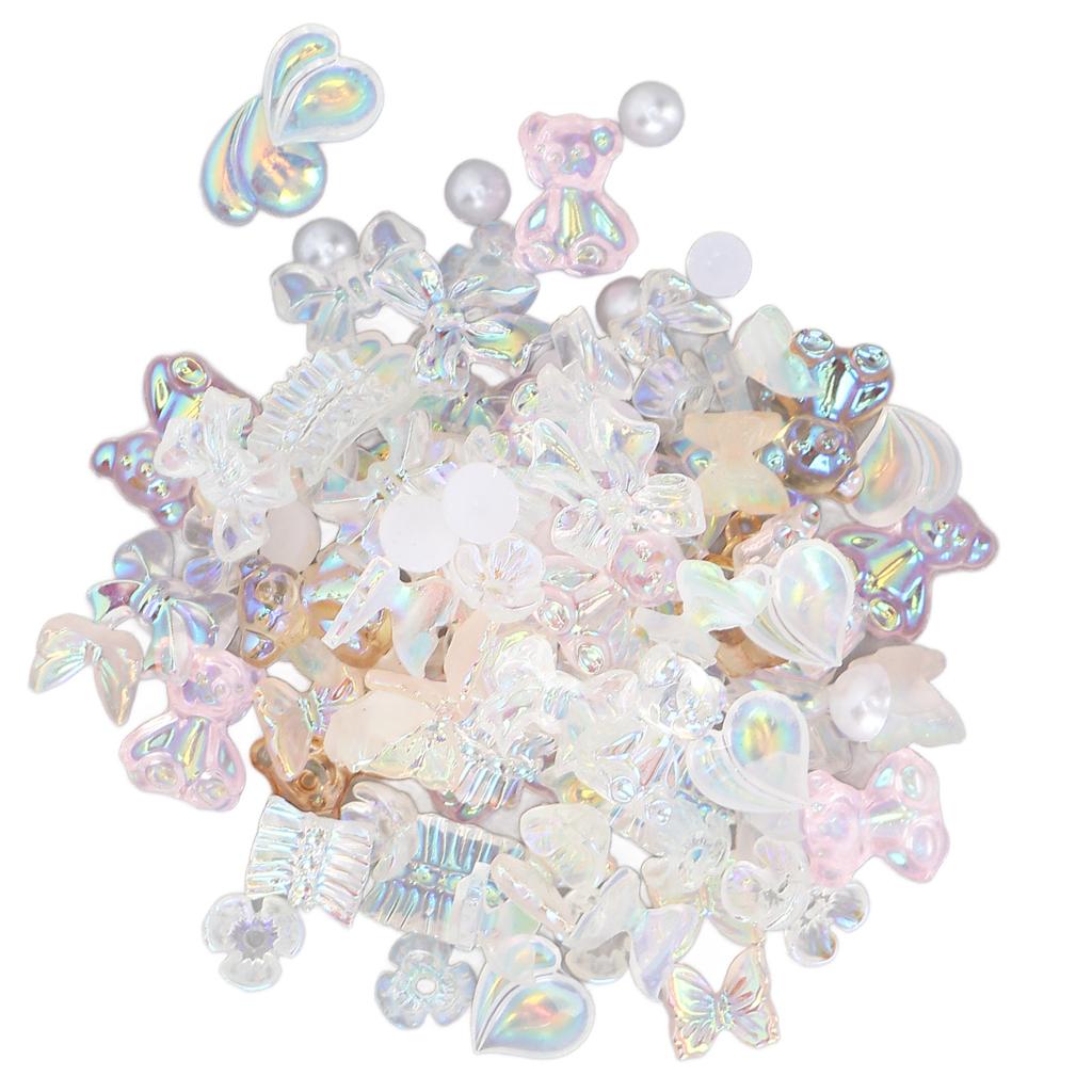 Nail Art Decoration Cute Shiny Delicate Bow Bear Shaped Nail Ornament Accessories for Home Nail Salon