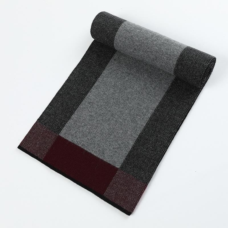 Cashmere men's scarf long scarf business casual plaid trend autumn and winter light 2025 knitting warm and comfortable