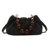 Folded Fashion Beaded Handbag 2025 New Foreign Style Simple Shoulder Messenger Bag Change Bag Leisure Bag