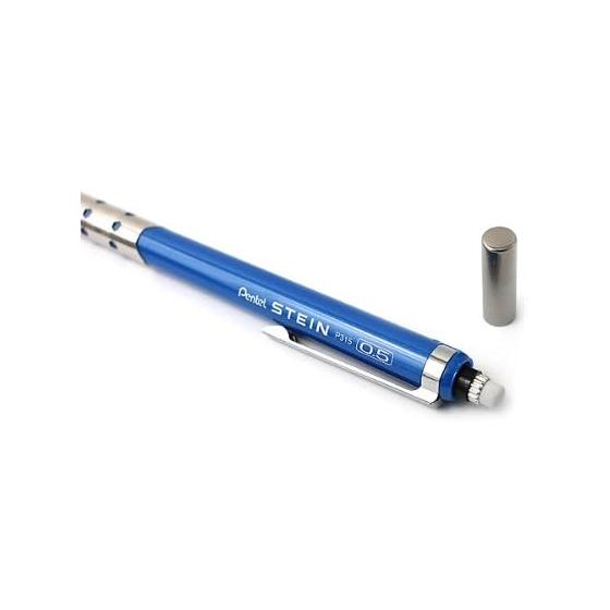 Pentel Sharp Pencil Stein Sharp 0.5mm Metallic Blue Barrel XP315-MC Low-center-of-gravity design prevents writing blur, 4mm tip pipe for clear