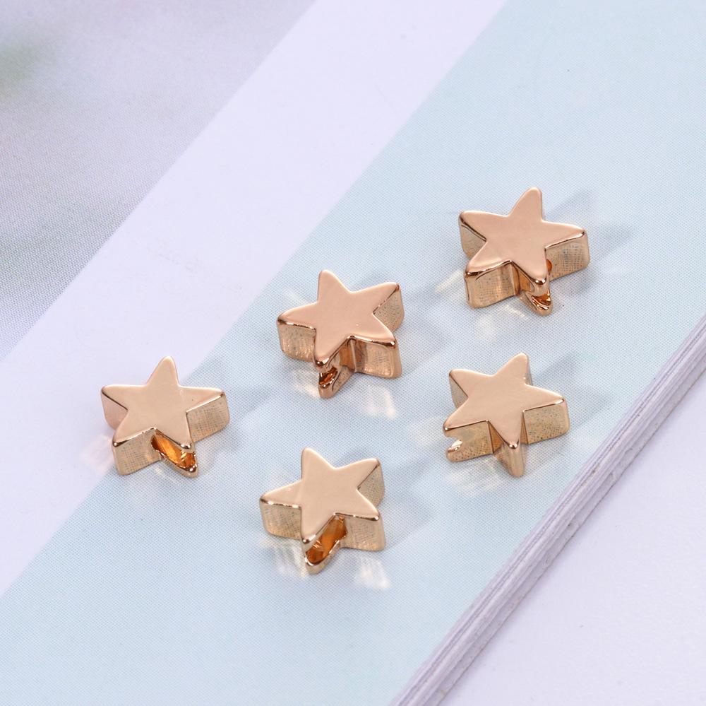 6mm Five-Pointed Star Spacer Beads for Handmade Necklaces and Bracelets - Mini Smooth DIY Jewelry Accessories