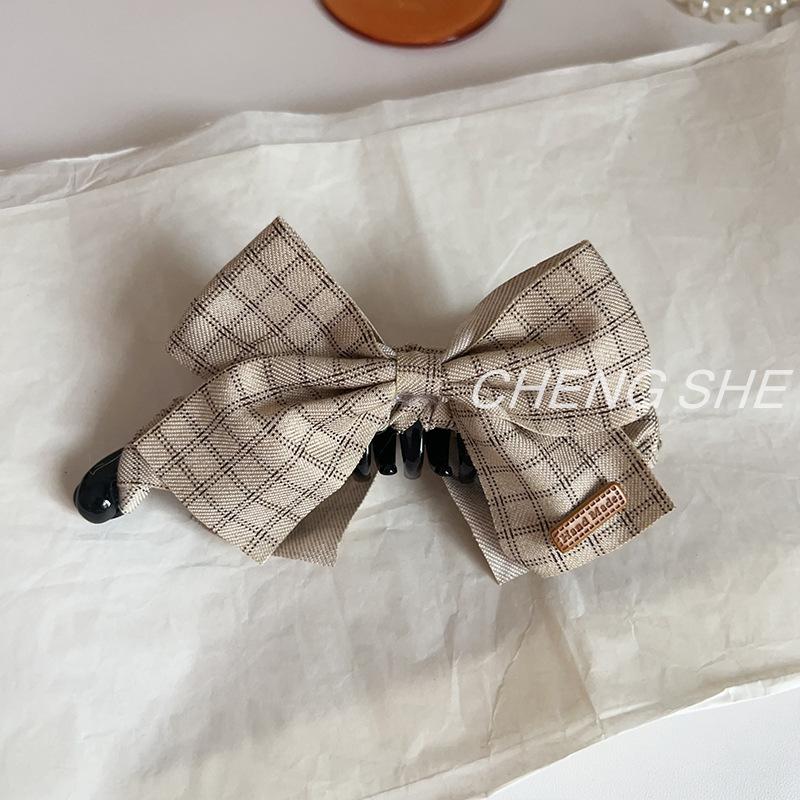 

Стильная и универсальная клетчатая заколка-бант для волос для женщин, работающих на публике. 13cm