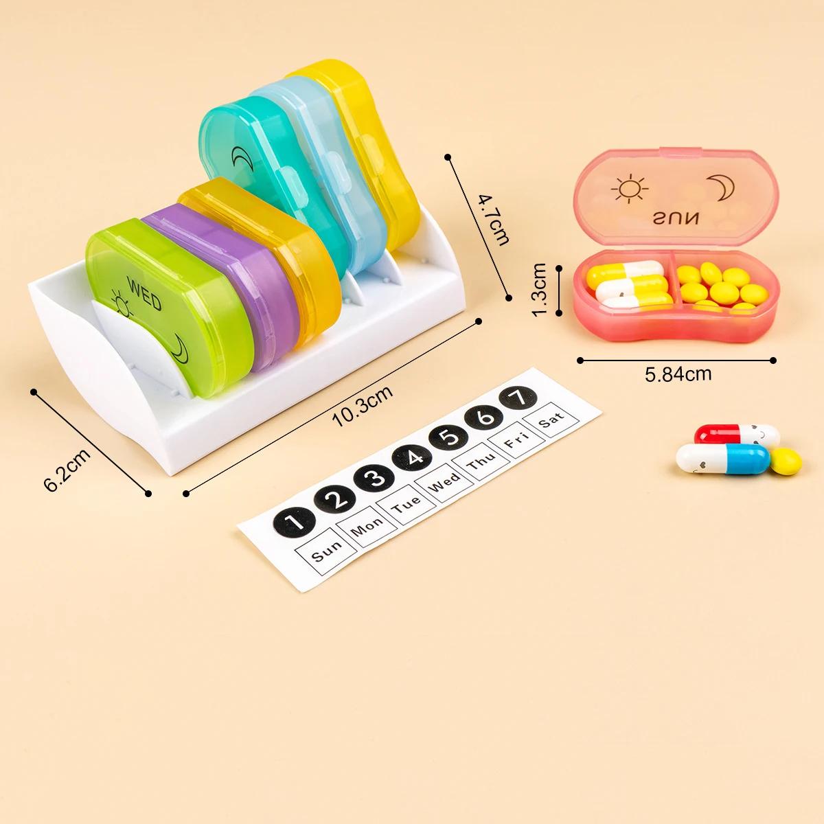 Portable Seven-Day Sealed Medicine Box large-Capacity Storage Independent Compartments Dust-Proof And Moisture-Proof