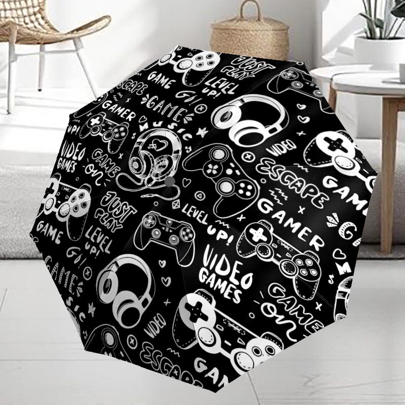 Game Controller Theme Automatic Umbrella, Lightweight & Portable, 8 Rib, Perfect for Outdoor Travel, Birthdays, Christmas, Gifts.