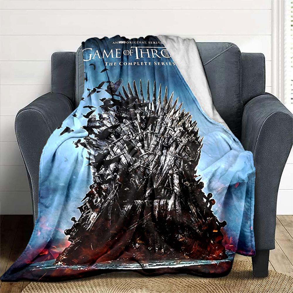 1pc Game of Thrones The Complete Series Flannel Blanket Soft Warm Throw for Home, Office, Travel, All-Season Cozy Bedding GiftL1258