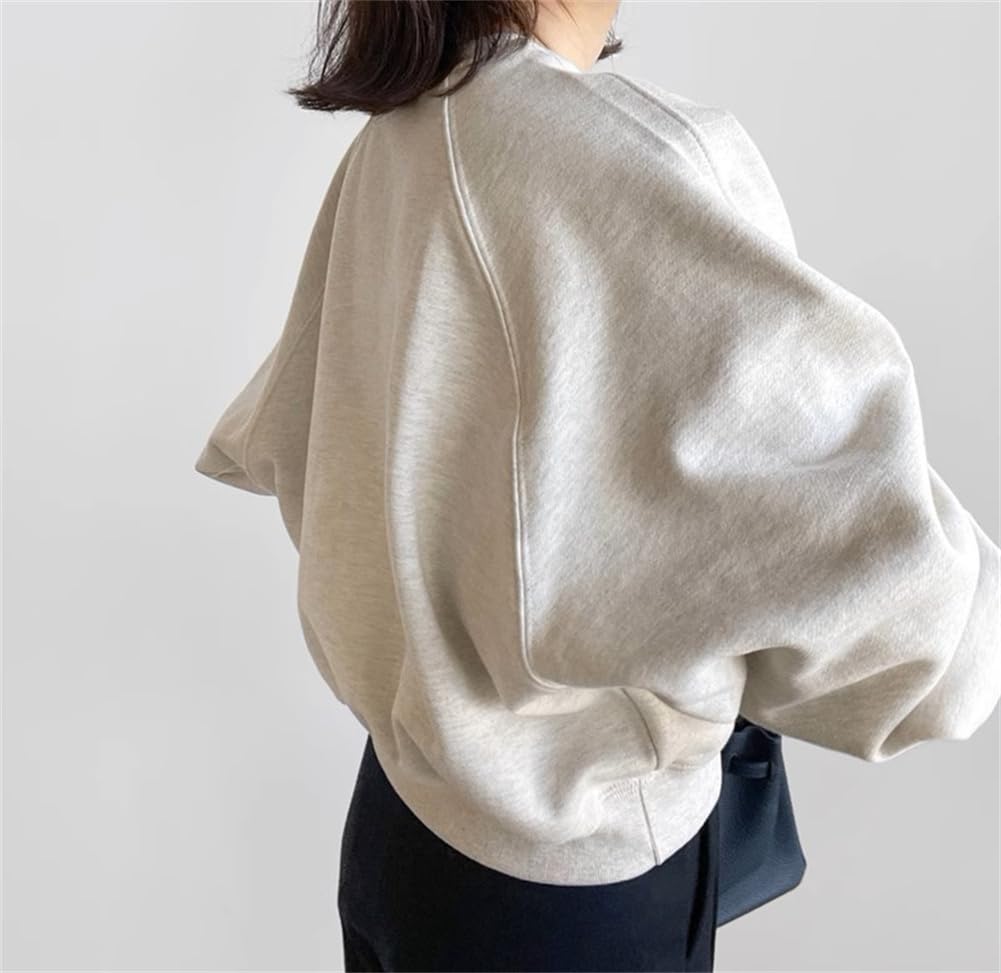 Large Body Loose Everyday Autumn [Vasarhely] Women's Tops, Sweatshirts, Sizes, Plain, Casual, Covering, Fit, Cute, Thin, Cotton, Wear, Spring, (JP,