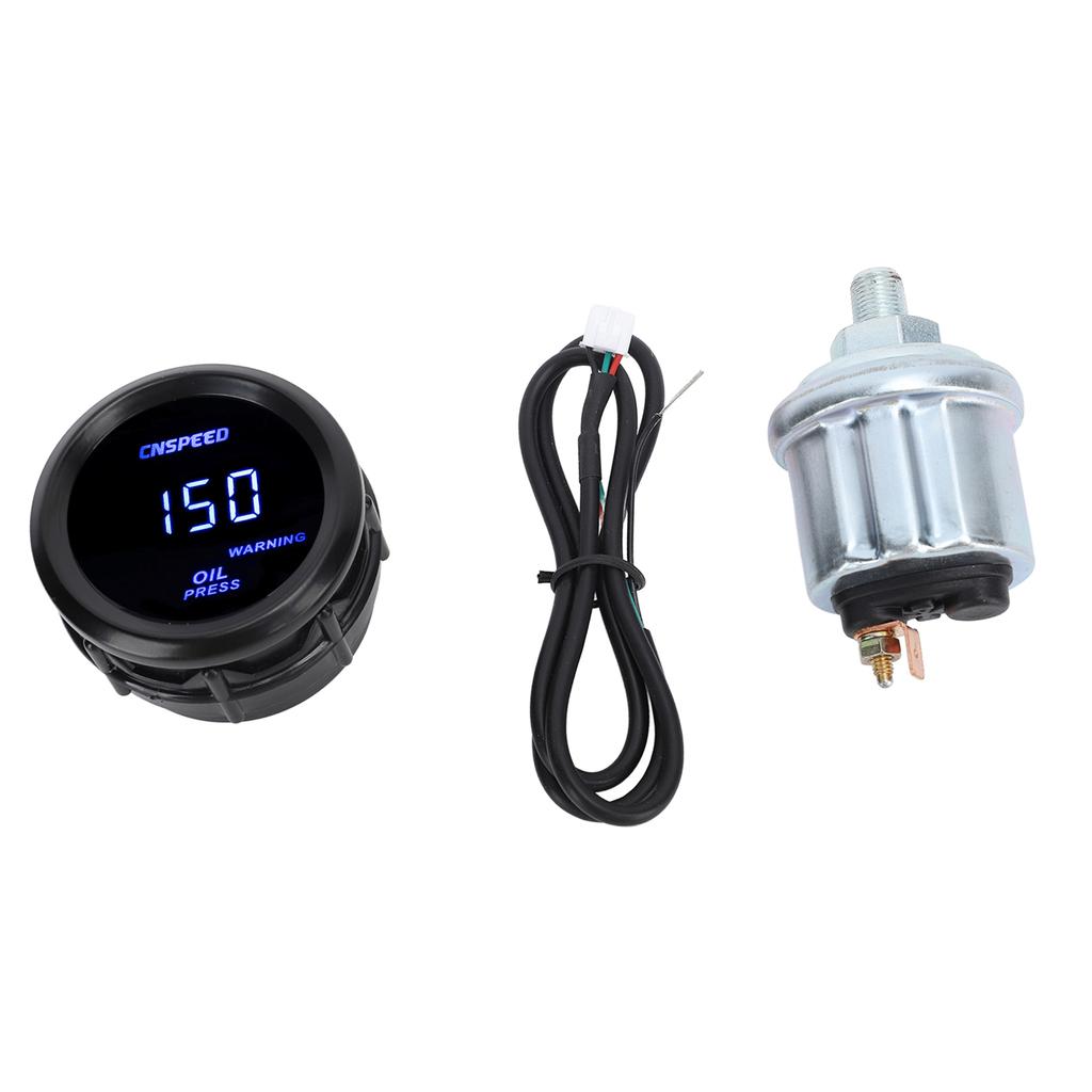 52mm Digital Oil Pressure Gauge Oil Press Meter with Blue Back Light Universal Fit for 12v Vehicle
