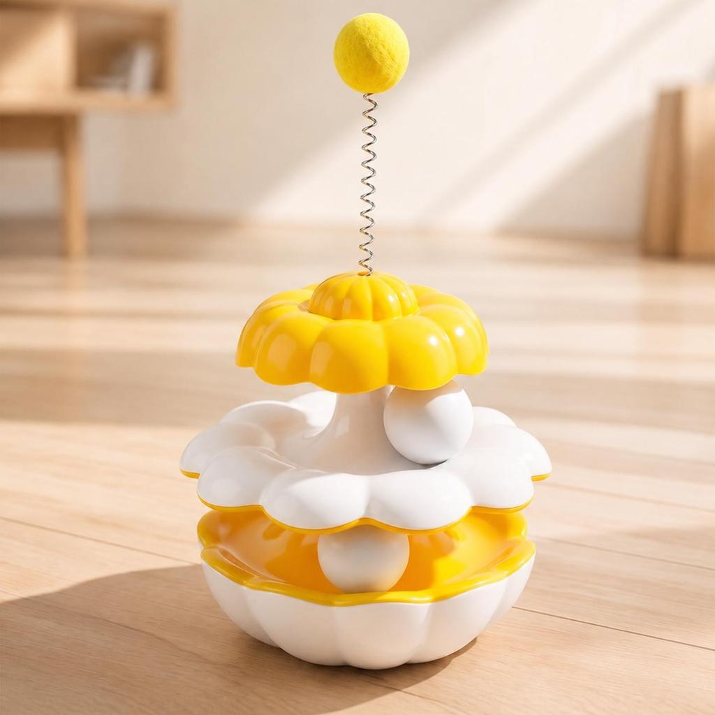 Interactive Cat Toy Flower-Shaped Tumbler Enrichment