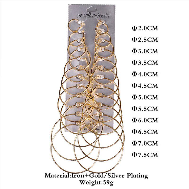 Big Circle Hoop Earring Set Fashion Hiphop Gold&Silver Color Earrings For Cool Girl