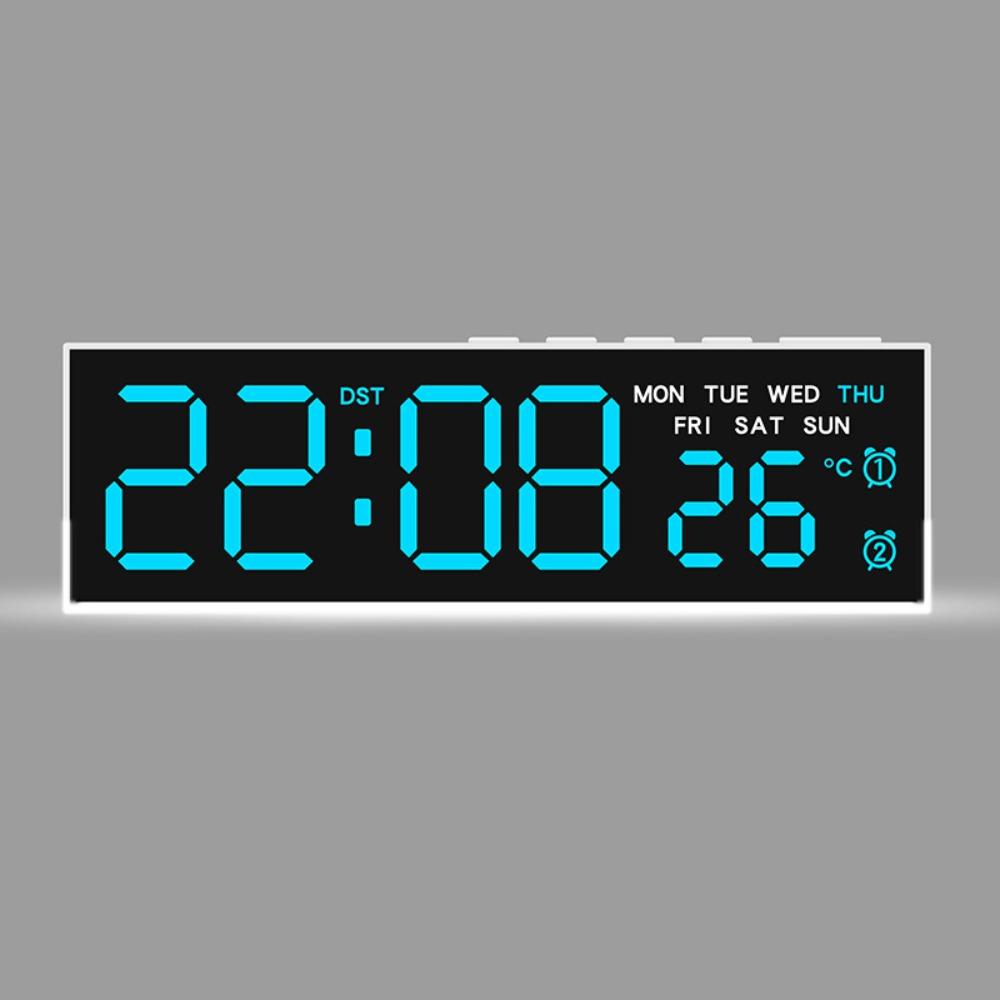 

3 Levels Brightness LED Digital Alarm Clock Mood Light Table Clock Electronic Clock Home Decor White Blue