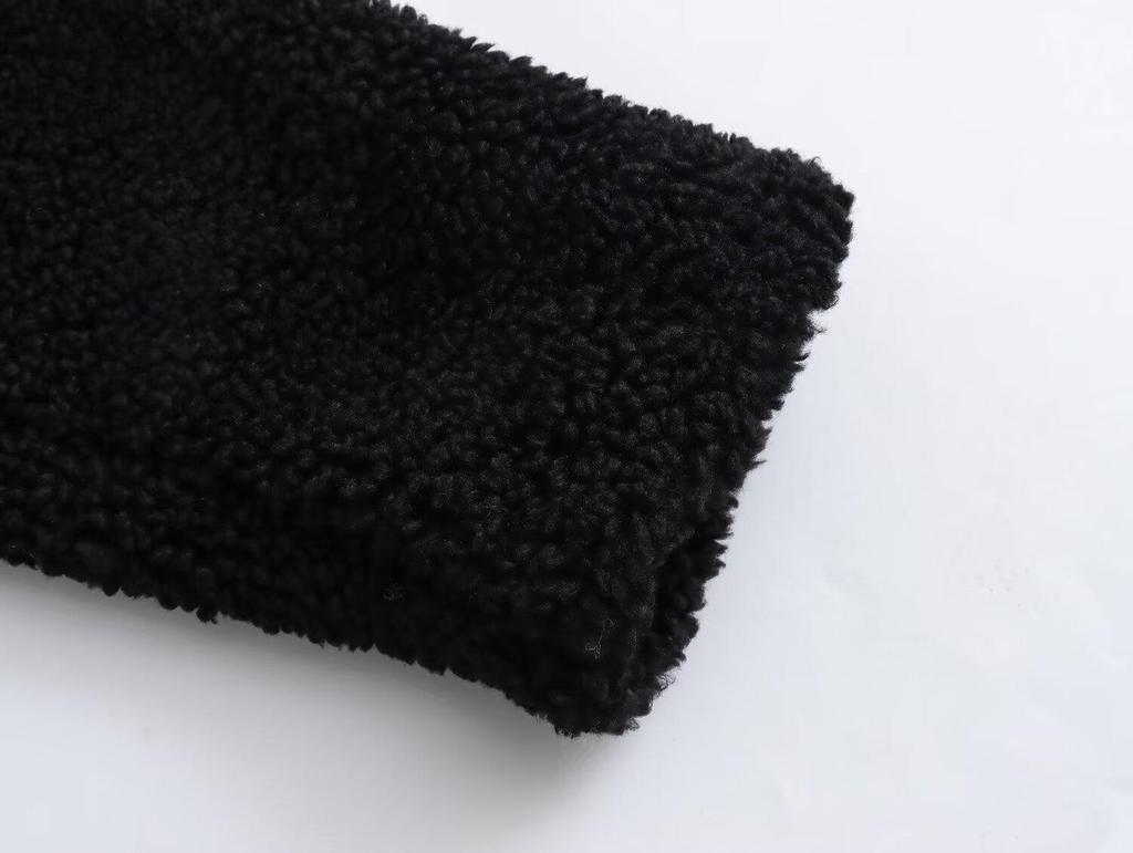 2024 Herbst/Winter Damen Europäisch-Amerikanischer Stil Vielseitiger Lammwolle Revers Fleece Langer Mantel