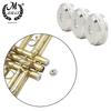 M MBAT 3Pcs Trumpet Button Bottom Screw Piston Lower Cover And Upper Screw Piston Upper Cover Silver Trumpet Replacement Parts