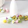 4Pcs Bendable Easter Eggs Butterfly Flower Stems Artificial Silk Flower for Vase Flower Arrangements Home Decoration