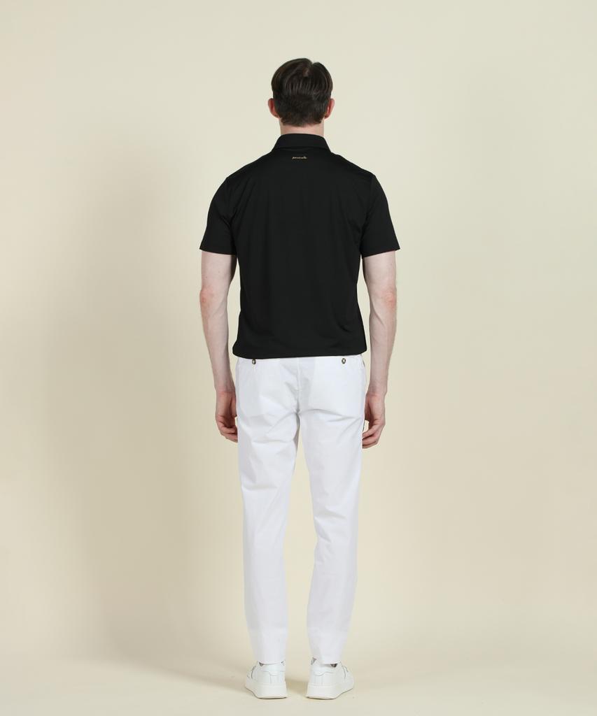 PANICALE White Poplin Elastic Waist Slim Fit Chino Pants