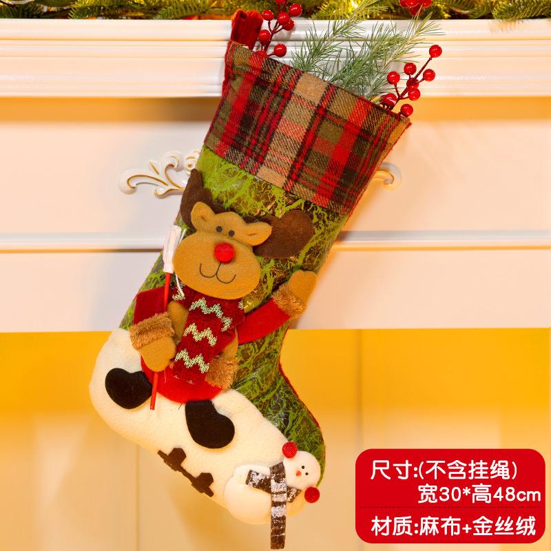 Christmas Stockings Socks Santa Snowman Hanging Xmas Tree Ornaments Christmas Decor for Home New Year Navidad Candy Gift Bags