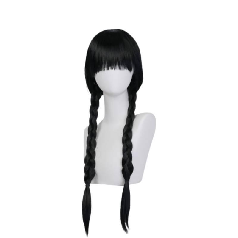 Long Black Cosplay Wig With Straight Hair For Women 65-70cm Length