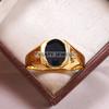 Black Onyx Oval Cut With 925 Silver Gold Plated Ring For Men's #A824 JL375666923306