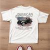 Vintage American Car T-Shirt Since 1953 Classic Coupe Flag Graphic