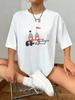 Womens Fashion White Milk Silk TShirt My Magic Home Castle Elephant Pattern