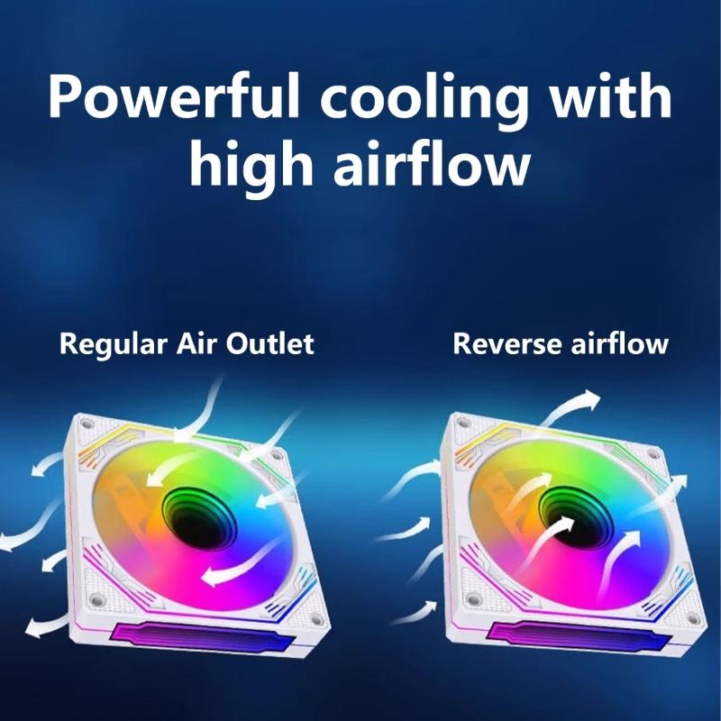 Advanced Cooling 120mm PWM PC Fan with ARGB Lighting, Infinitys Mirror for Desktops and Workstations