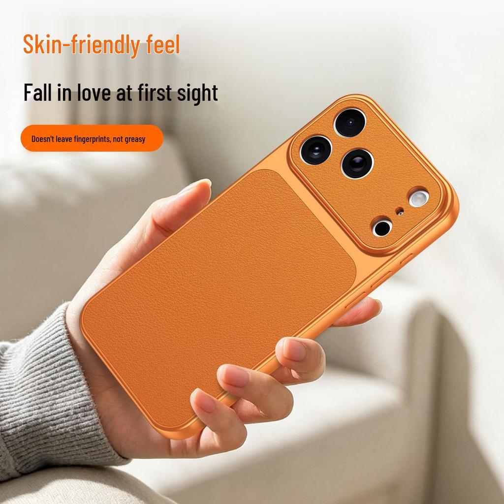 Full Coverage Lambskin Silicone Case for iPhone 15/16 Pro Max - Skin-like Feel, Protective