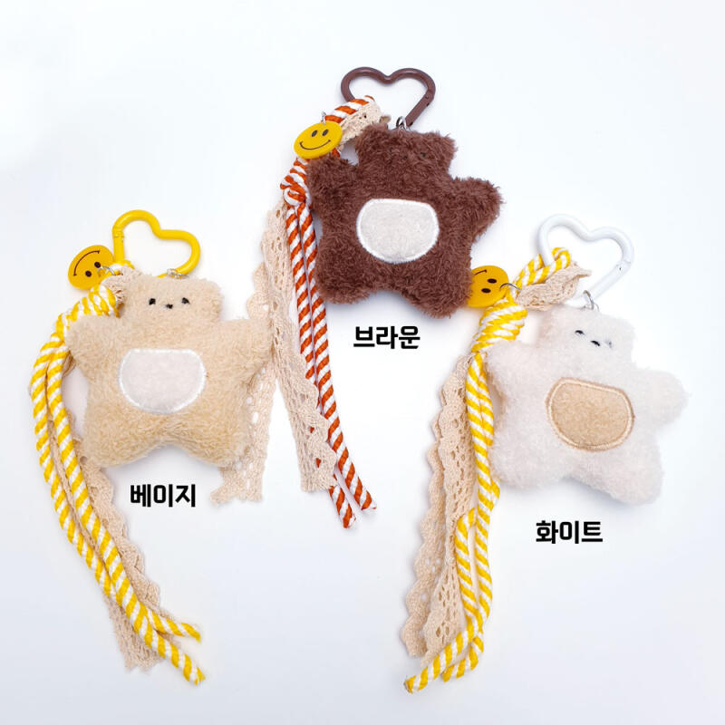Heart Carabiner Strap Bear Doll Keychain Key Holder