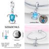 Original Ocean Series Fit 3Mm Bracelet 100% Authentic Copper Turtle Crab Mermaid Charm Beads Diy Jewelry Gift