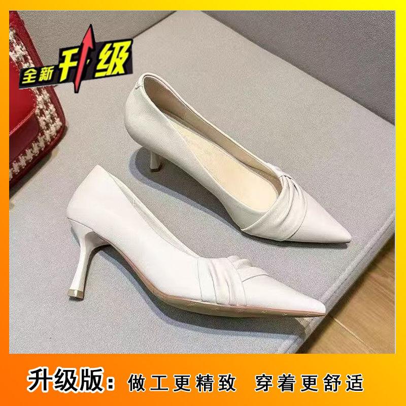 Internet Celebrities Popular Light and Comfortable Work High Heels 2025 New Pointed French Shallow Mouth Temperament Fashion Shoes