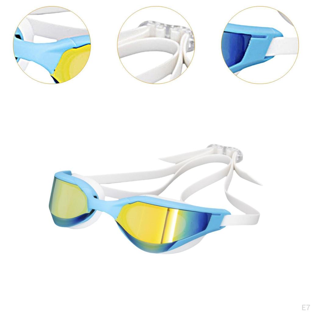 Swim Goggles Anti Fog Portable Pool for Swimming Outdoor Diving black and golden