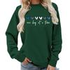 Women's Crew Neck Long Sleeve Loose Fit Sweatshirts Casual Letter Print Pullover Tops
