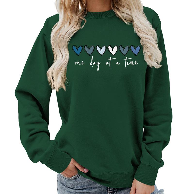Women's Crew Neck Long Sleeve Loose Fit Sweatshirts Casual Letter Print Pullover Tops