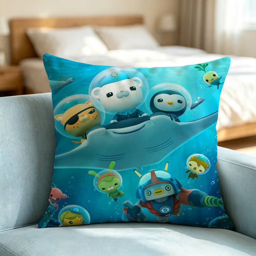 The Octonauts E-Expedition Pillow Case Square Double-Sided Sofa Cushion Cover Bedroom Bedside Pillow Gift