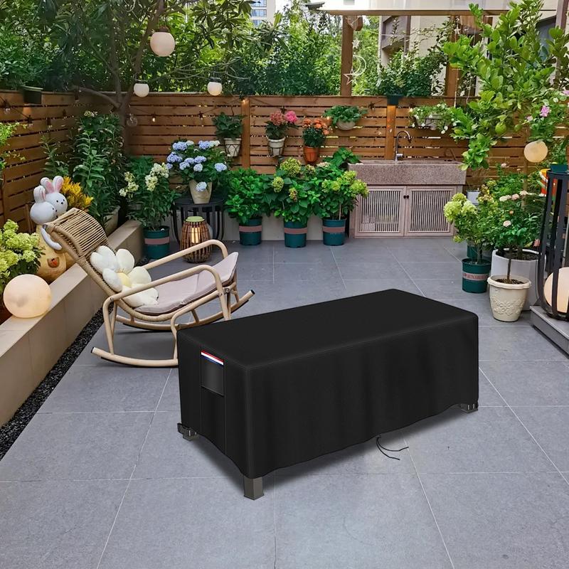 Rectangular Outdoor Patio Firepit Cover Windproof Table Cover Leak-Proof Protection Fire Pit Cover for All-Season Use