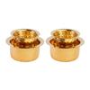 Brass Coffee Cup Dawara/Dabara & Tumbler for Serving Filter Coffee/Tea/Traditional Kumbakonam Brass Dabara - | Hammered Matt - 150ml (Set of 6)
