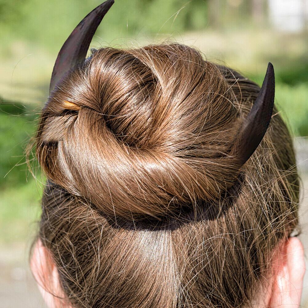 Moon Hairpin: Crescent-Shaped Wooden Hair Fork and Styling Clip, New Chinese Style.