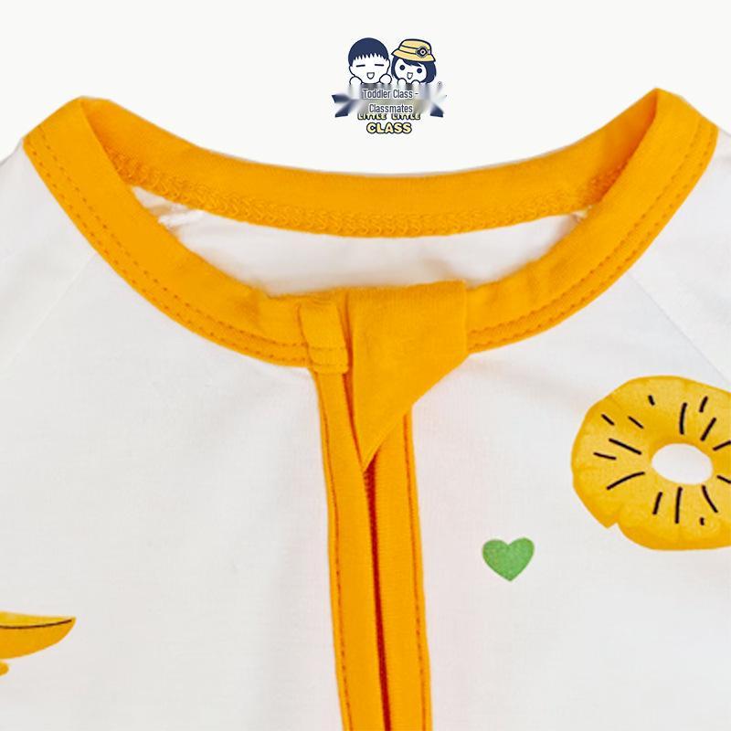 Bamboo Fiber Baby Romper with All-Over Print - Long Sleeve Onesie