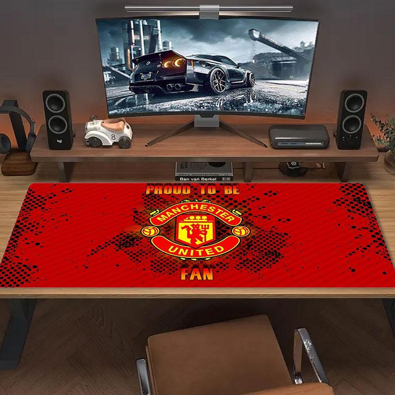 Manchester United F Large Size Mouse Pad Large Gaming Table Cushion Non-slip Laptop Tablet Big Mousepad XXL Mat Mini PC Playmat With Lock Edge