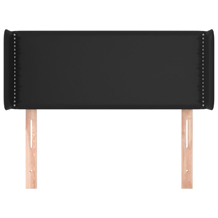 Tête de lit - MAISON EXCLUSIVE - Avec oreilles - Similicuir noir - Hauteur réglable - Pieds en bois