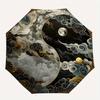 1 Stück Yin Yang Wolken Automatischer Faltregenschirm, Stabiles 8-Rippen-Dach, Tragbarer Reise-Regenschirm für den Außenbereich