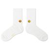 SNOOZY Heart Smile Emoji Embroidered Socks (White)