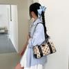 Korean Style Wave Dot Pattern Underarm Bag Women's Summer Fashion Handbag Shoulder Bag Contrast Color Splicing Handbag