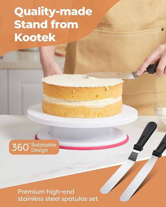 700-Piece Cake Baking & Decorating Set: Turntable, Piping Bags, Nozzles, and Tools