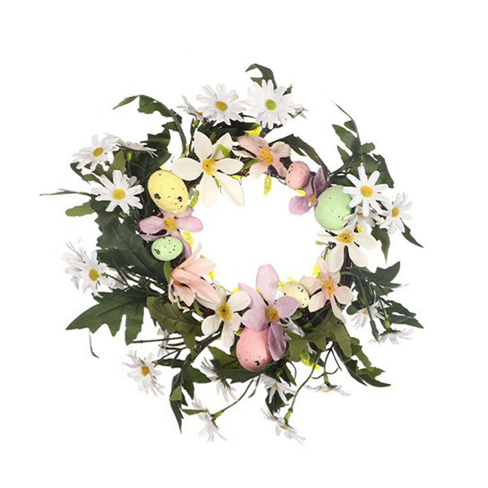 

Artificial Flower Wreath with Eggs and Blooms Handmade Garlands for Home Wall and Garden Decorations Door Hanging C
