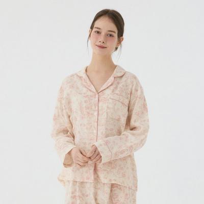 Lunaluz Women S Cotton Long Sleeve Collar Neck Two Piece pajamaS 2c 